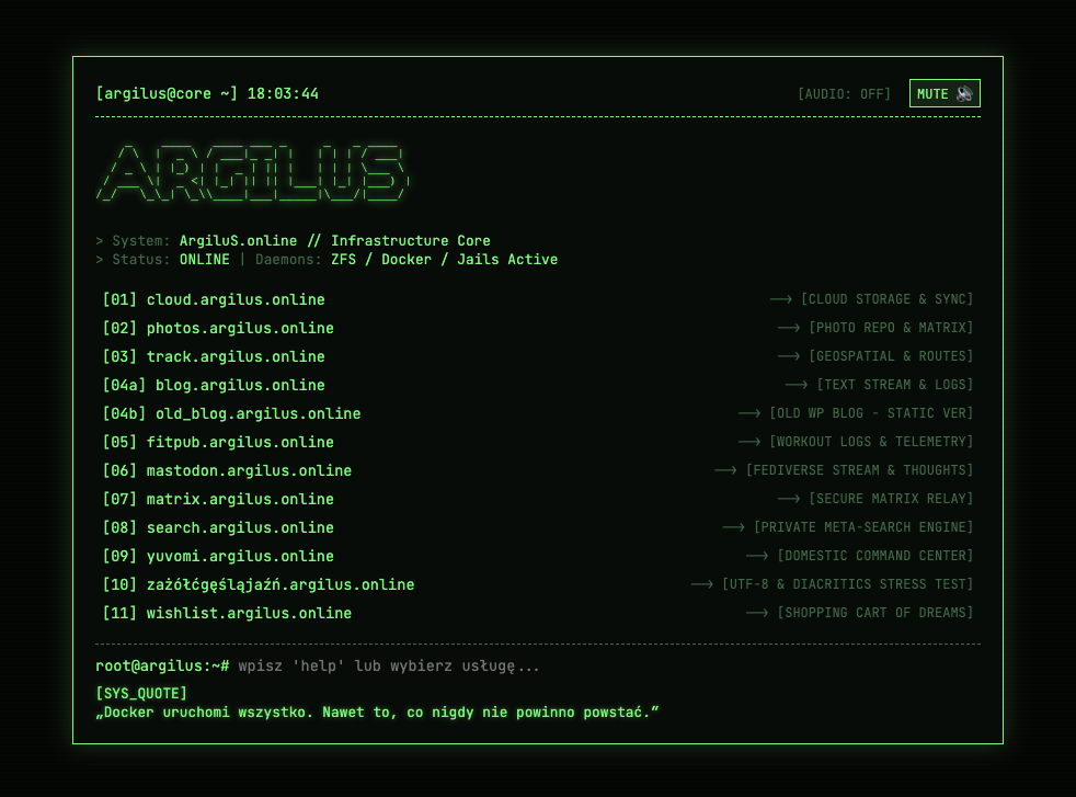 Nowa strona główna w domenie *argilus.online*